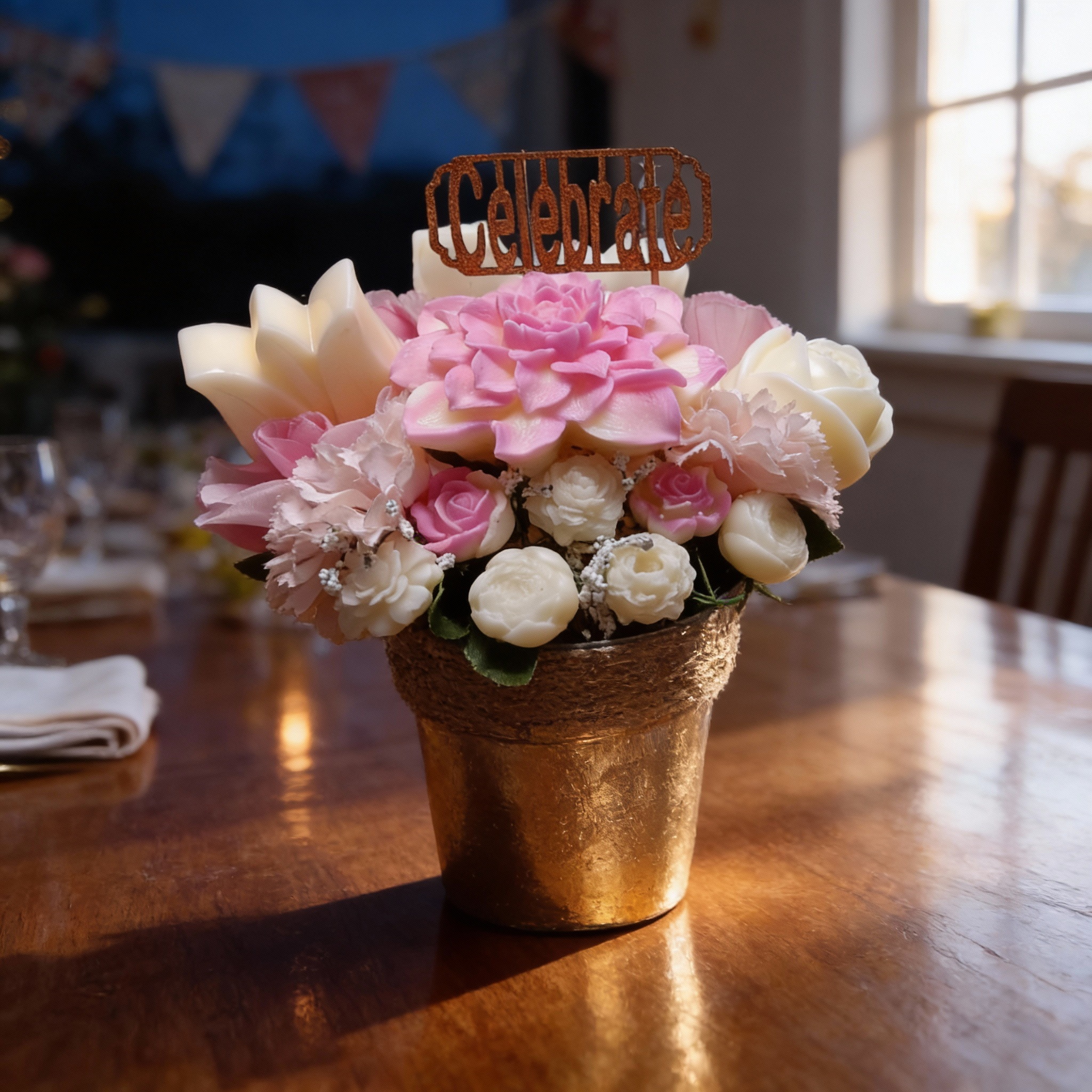 Customized 100% Soy Wax Flower Bouquets