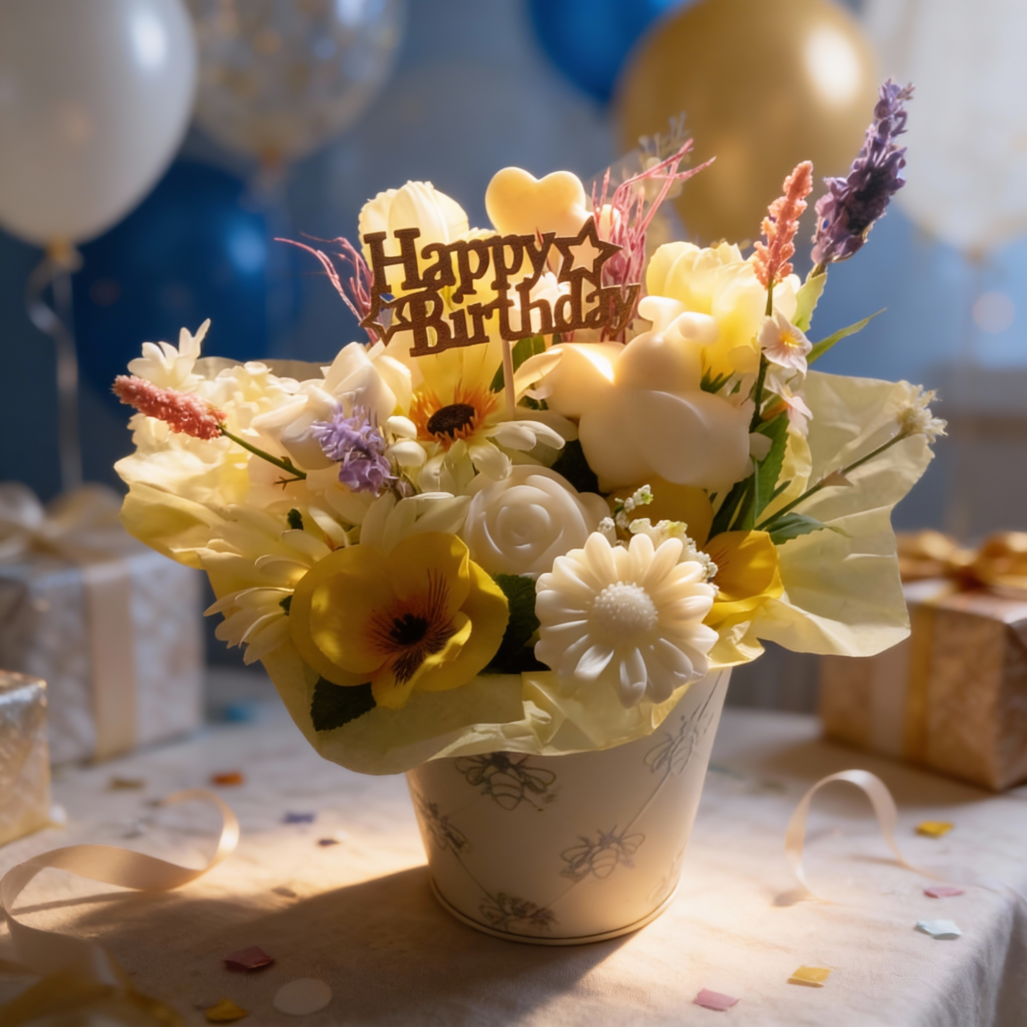 Customized 100% Soy Wax Flower Bouquets