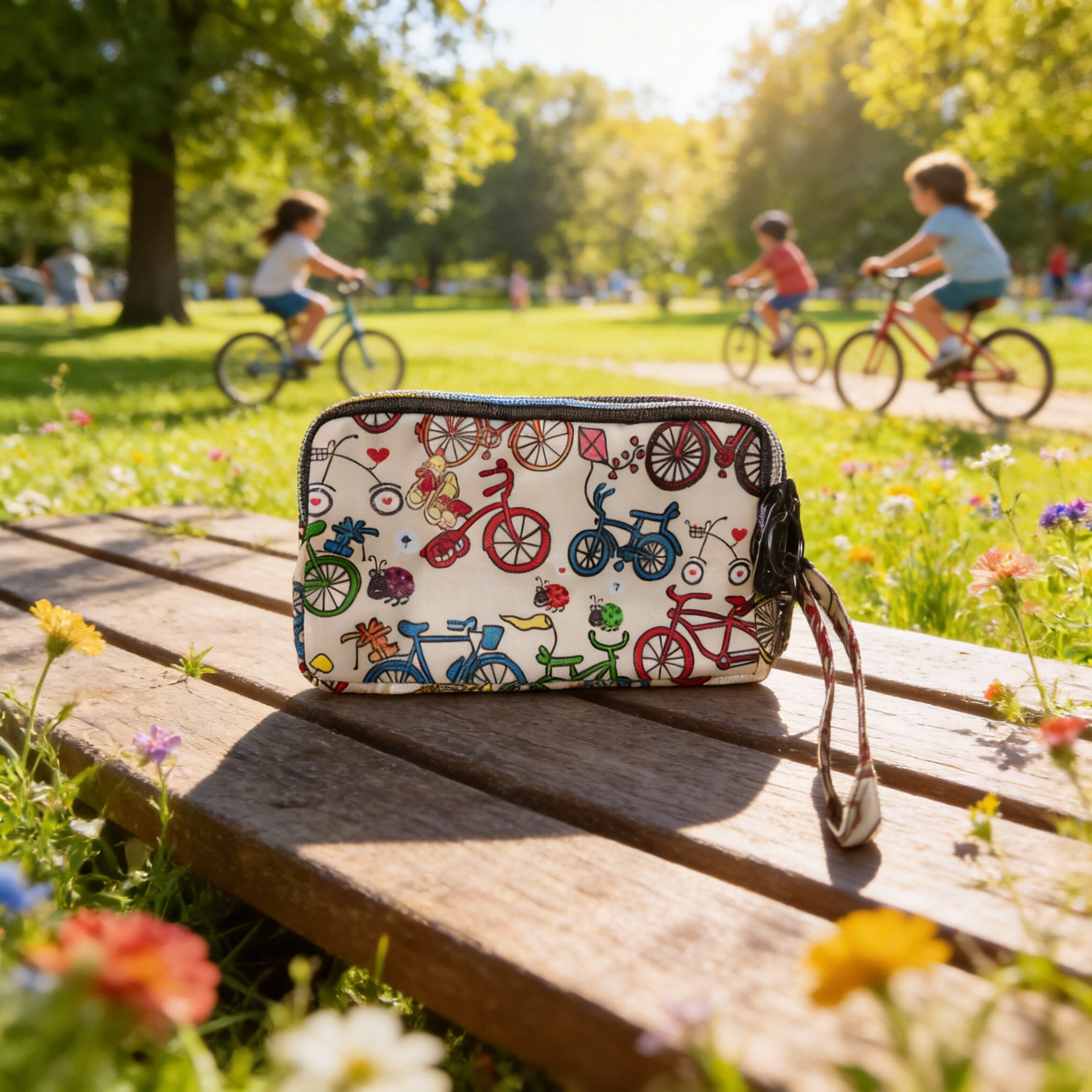 Handmade 3 Pocket Rainbow Zippered Hand Clutch