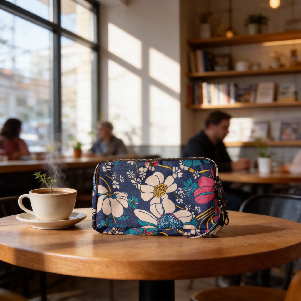 Handmade 3 Pocket Rainbow Zippered Hand Clutch